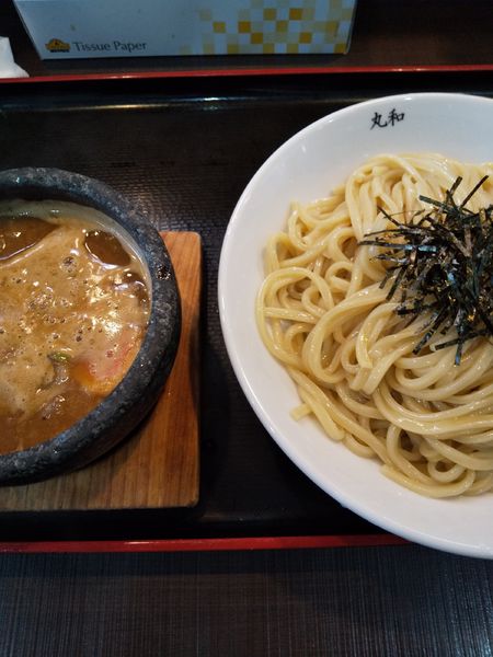 「丸和つけ麺（味玉付き）」@つけ麺 丸和 弥富店の写真