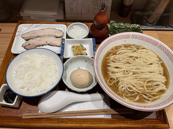 「烏賊(するめいか)定食、トリュフ煮卵」@炭火焼濃厚中華そば 海富道の写真