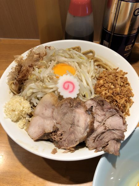 「まぜそば(大)+生たまごW」@麺屋 神工の写真