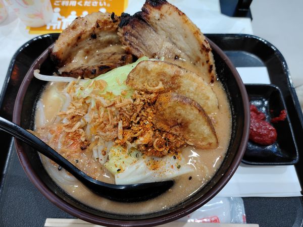 「北海道味噌 野菜ラーメン、大盛、チャーシュー2枚」@麺場 田所商店 越谷レイクタウン店の写真