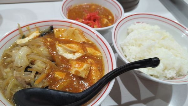「朝辛セットA　蒙古タンメン、麻婆豆腐」@蒙古タンメン 中本 吉祥寺店の写真