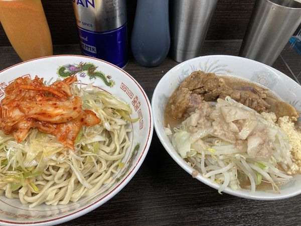 「つけ麺＋豚増し＋限定1＋限定2」@ラーメン二郎 川越店の写真