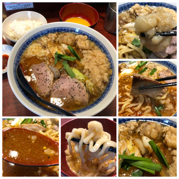 「特製スタミナ中華セット（生卵半ライス付き）1280円」@中華そば たた味の写真