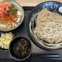 朝定食冷蕎麦+鯖ご飯+大盛（チケット）390円