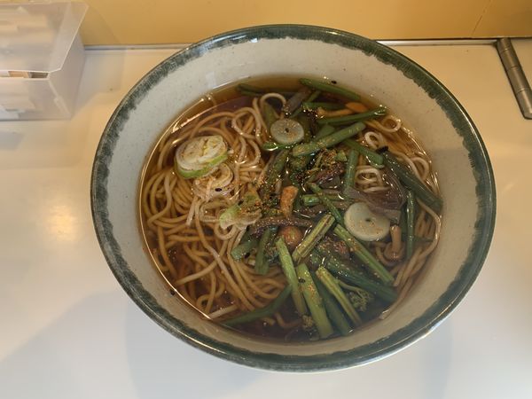 「山菜そば 430円」@おぎのや 軽井沢駅売店の写真