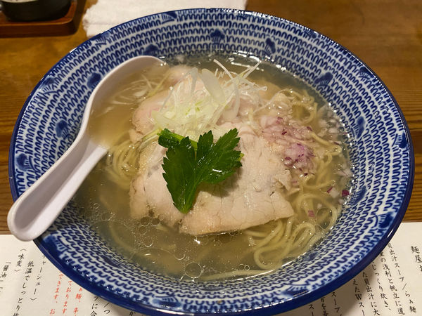 「らぁ麺(塩)+貝油の和え玉」@貝出汁らぁ麺 麺屋おお庭の写真