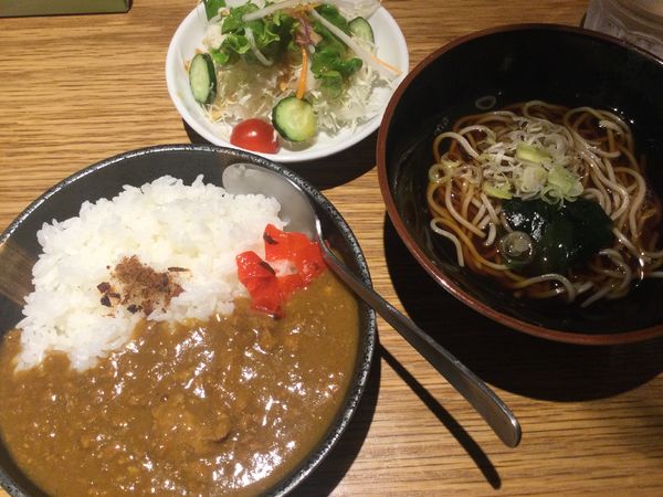 「ミニカレー定食(¥500)」@立ち喰い蕎麦 酒処 一久の写真