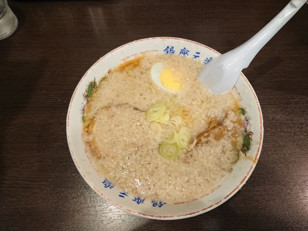 「元ラーメン￥720＋ライス￥120」@銀座元楽の写真