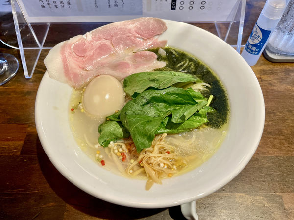 「しそ塩そば味玉のせ ＋ メンマめし」@拉麺 はま家 六本木店の写真