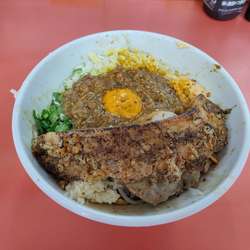 限定 カレーまぜそば テキサスステーキ