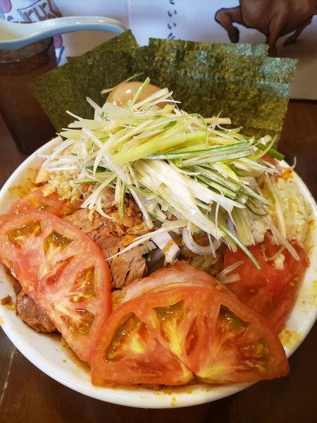 「「限定」冷やし中華　海苔　味玉　生姜　辛味　トマトマシ　葱」@麺屋 歩夢の写真