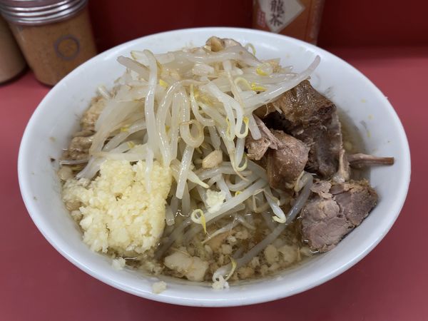 「少なめ（ニンニク、アブラ）」@ラーメン二郎 小岩店の写真