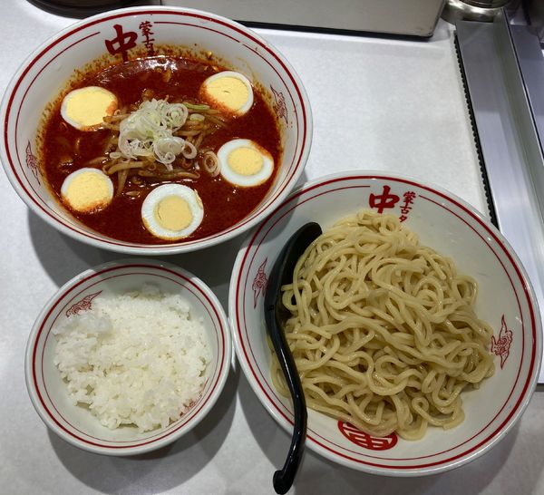 「限定・冷やし味噌卵麺＋小ライス」@蒙古タンメン 中本 錦糸町店の写真