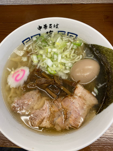 「中華そば 平打ち麺+味玉」@中華そば 馥の写真