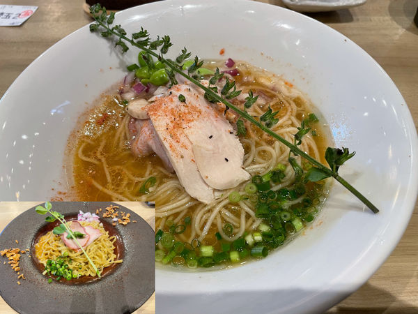 「鮮魚と水（金目鯛）780円、鮟肝の和え玉350円」@論露に不二の写真