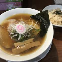 煮干中華そば 770円 煮干めし 100円