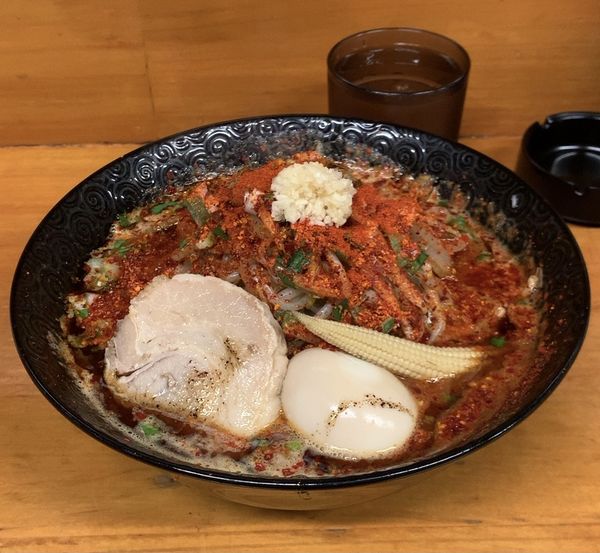 「蠍味玉ラーメン 辛さ増し増し痺れ増し増しもやし増し」@Japanese soba Noodles 蠍の写真