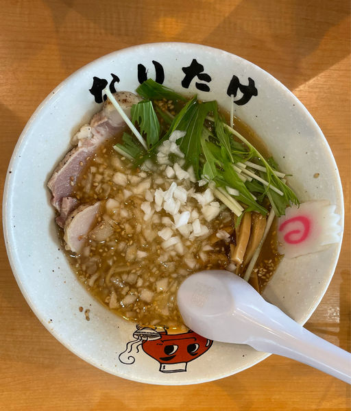 「魚だし醤油らーめん」@こってりらーめん なりたけ 幕張店の写真