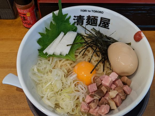 「限定冷し煮干しまぜそば」@清麺屋の写真