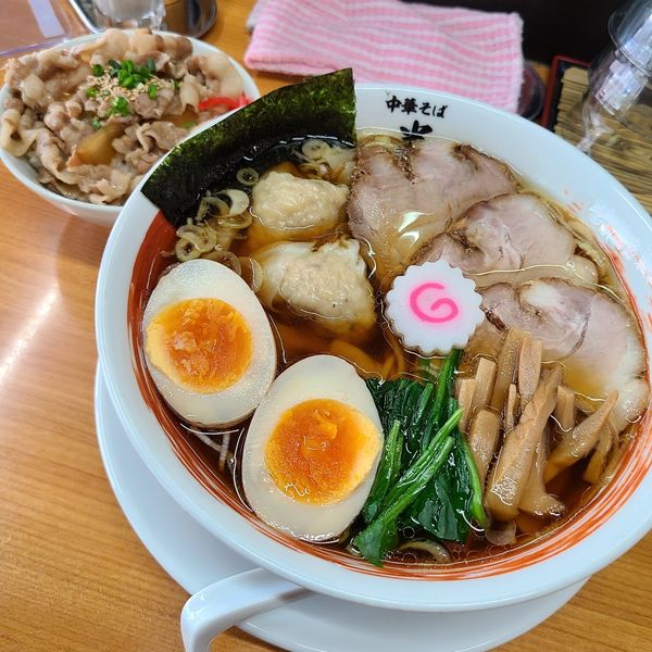 「特醤油そば¥1100、ランチ豚めし¥150」@中華そば 半ざわの写真