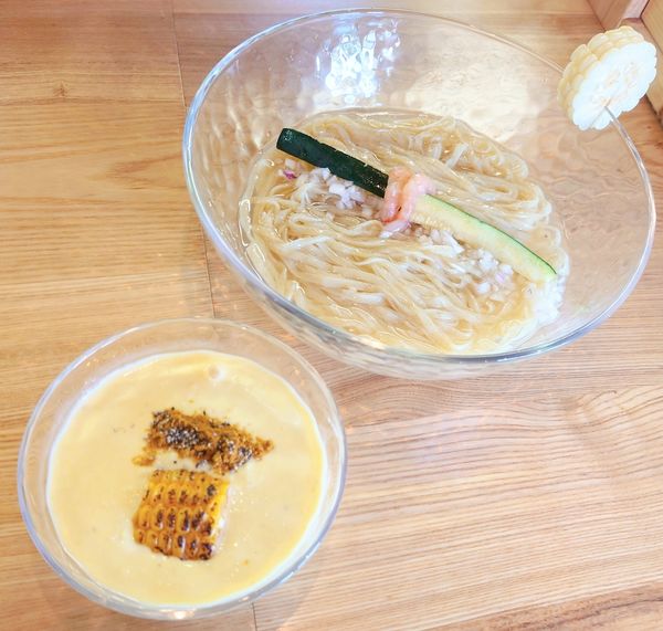 「トウモロコシと羅臼昆布の冷やしそば【期間•数量限定】】」@麺 㐂色の写真