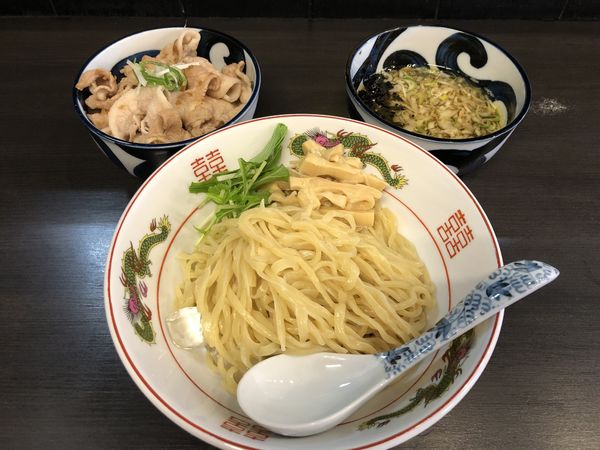 「【Aセット】正油つけ麺 ＋ 生姜焼丼 980円」@メンショップ アキラの写真