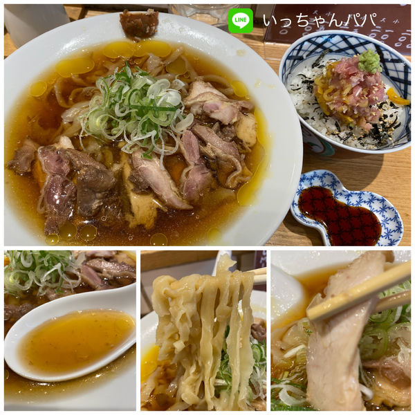 「東京軍鶏 手打冷やし肉そば とろタク丼SET 1130円」@超多加水自家製手揉み麺 きたかた食堂の写真