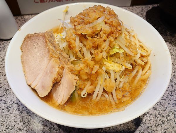 「ラーメン並盛（野菜少し多め、アブラ多め）」@ラーメン宮郎の写真