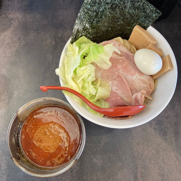 「贅沢トッピング エビつけ麺1100円﻿」@つけ麺 GAKUの写真