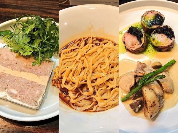 「ラパン（うさぎ）のジュ、テリーヌ、ロースト、フリカッセ」@稲荷屋の写真