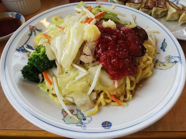 「チャーメン　（大盛り）　＋豆板醤＆ニンニク：無料　＋餃子：㋚」@テンホウ 松本渚店の写真