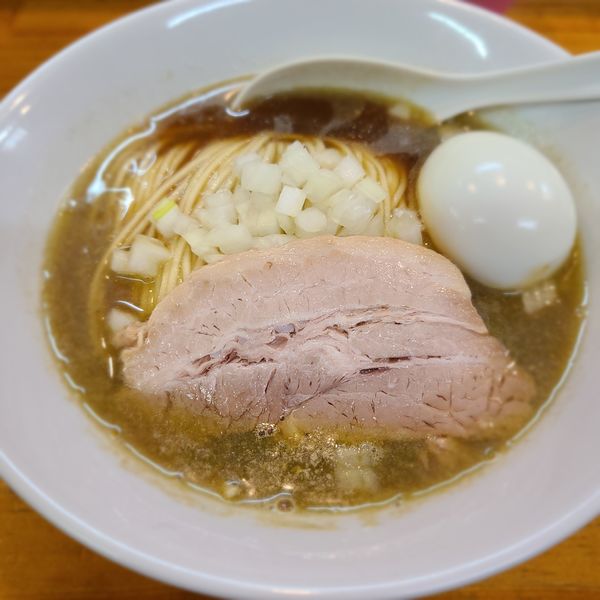 「中華ソバ醤油+玉子」@煮干中華ソバ イチカワの写真