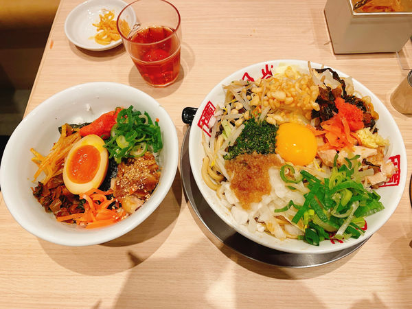 「博多もんじゃそば+一風堂まつりめし」@博多一風堂 浅草橋本舗の写真