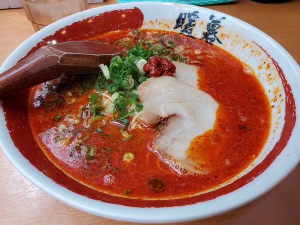 「烈火ラーメン・辛さ3＋半替玉」@ラーメン暖暮 横浜鶴屋町店の写真