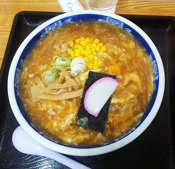 「かき玉ラーメン大盛り８５０円」@お食事処 北海の写真