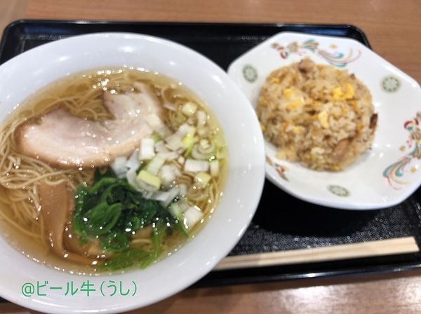 「麦の香　塩＋半炒飯セット(500円＋240円　開店サービス価格)」@佐野ラーメン 佐吉 イオンモ－ル与野店の写真