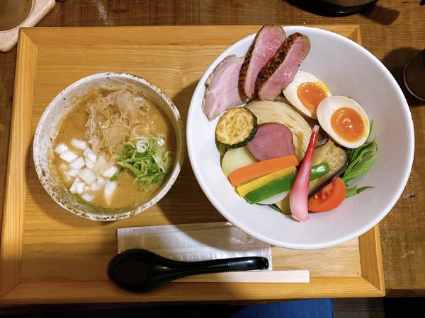 「無添加つけ麺 特製(中):1,300円」@麺処 竹川の写真