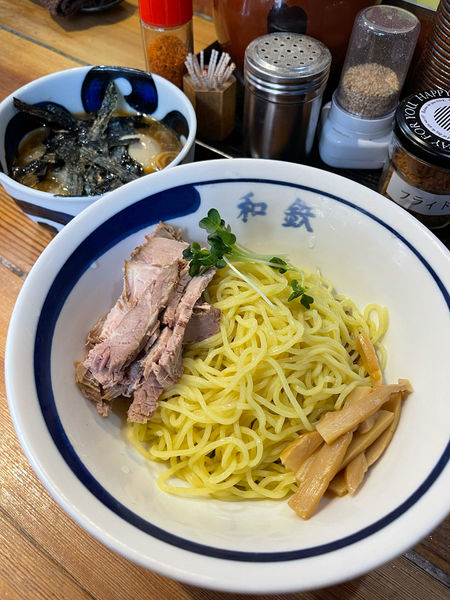 「ざるつけ麺（醤油）＋煮卵を麺半分」@和風ラーメン 和鉄の写真