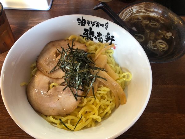 「油そばそばスープセット（大盛）」@油そば専門店 歌志軒 伊那店の写真