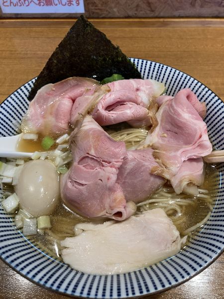 「特製煮干し白醤油そば　大盛り」@寿製麺よしかわ 川越店の写真
