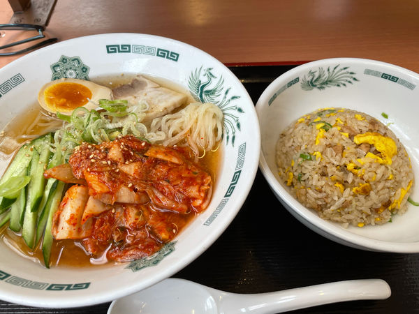 「冷麺半チャーハンセット890円」@日高屋 龍ヶ崎市駅東口店の写真