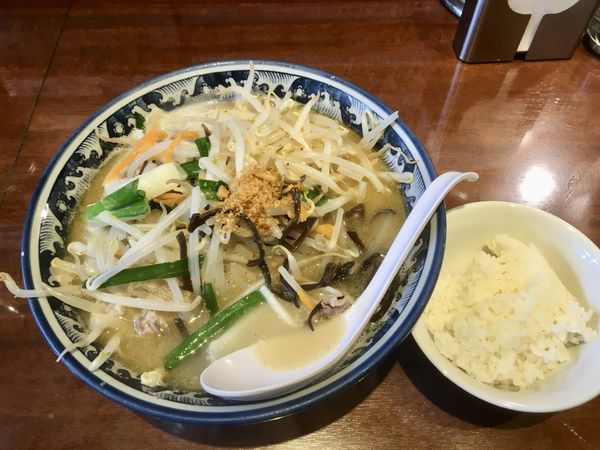 「タンメン 830円+小ライス」@麺 鶴亀屋の写真