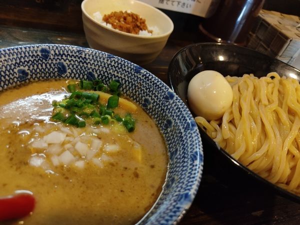 「つけそば塩（870）＋味玉（100円）」@麺堂 稲葉 Kuki styleの写真