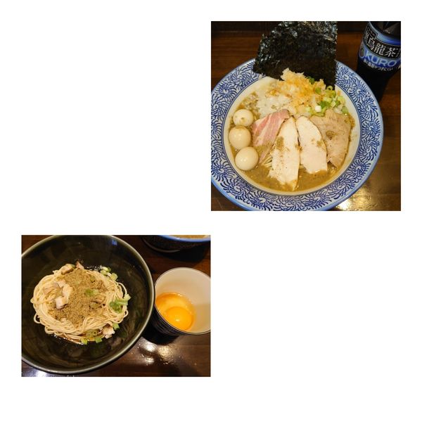 「濃厚煮干し中華蕎麦(＋玉ねぎ)／生和え玉」@煮干し中華蕎麦 山崎の写真