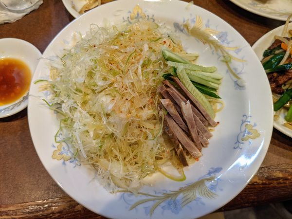 「冷やし葱そば(+餃子+レバニラ)」@鶏舎の写真