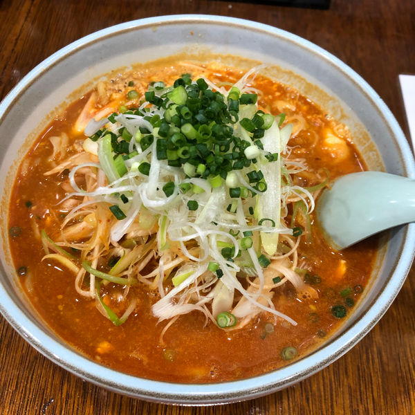 「担々麺(裏メニュー)＋ネギ」@九州とんこつ 博多屋ラーメン 伊勢崎支店の写真