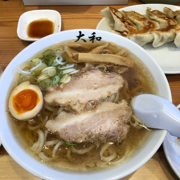 「ラーメン＋焼餃子」@佐野青竹手打ちラーメン 大和の写真