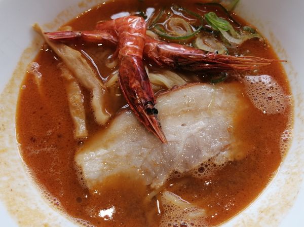 「（オリジナル）南蛮えび味噌ラーメン¥880」@名立谷浜SA（下り線）スナックコーナーの写真