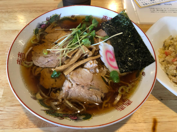 「チャーシューメン + 半チャーハン」@青空食堂の写真