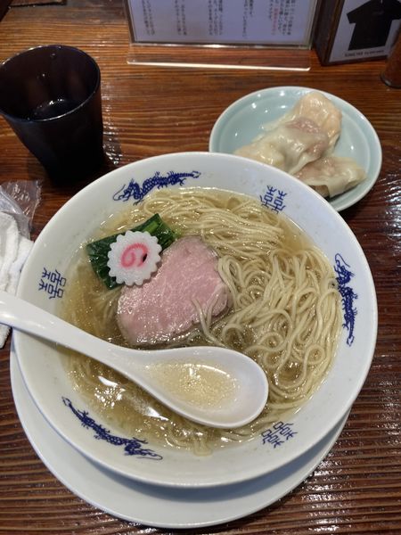 「山椒そば+ワンタン（肉2個・海老2個）」@中華蕎麦にし乃の写真